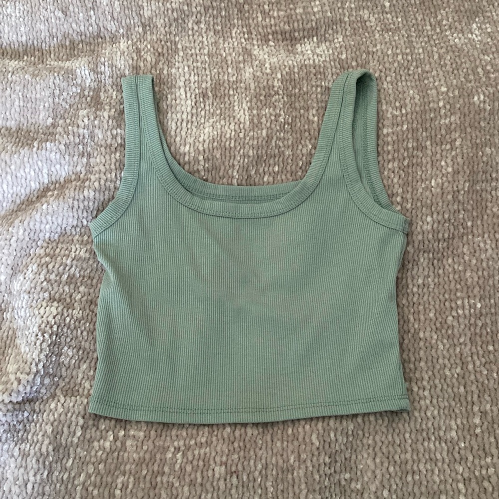 size small, mint green crop top